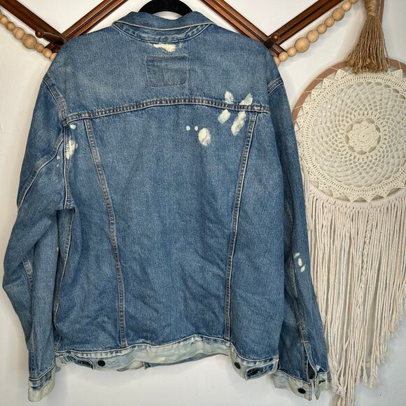 Levi's Distressed Bleached Denim Jean Jacket - Picture 5 of 6